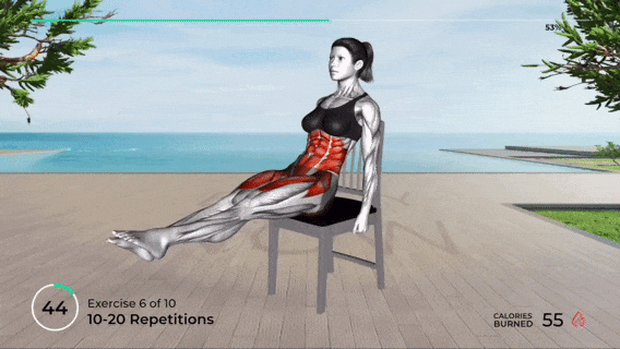 健身椅锻炼方法_坐姿腰腹塑形动作_不伤膝盖坐着瘦腰腹训练